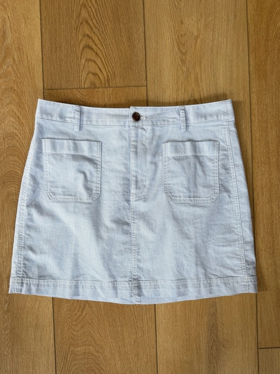 J. Crew Factory Dresses & Skirts - J.Crew Factory Blue And White Stripe Lizzie Patch Pocket Mini Skirt Women’s 10